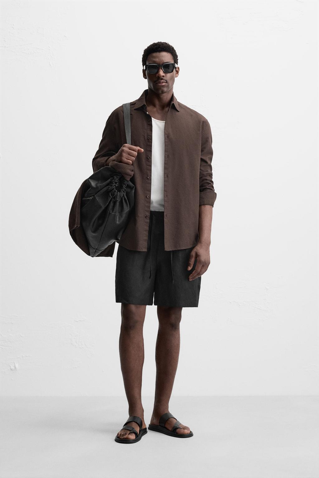 100% LINEN BERMUDA SHORTS