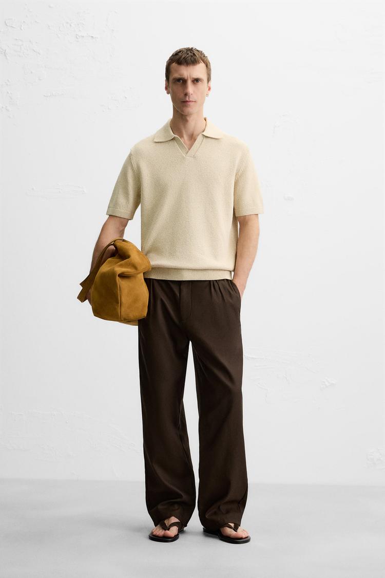 STRUCTURED KNIT POLO SHIRT